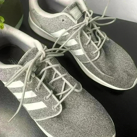 adidas Gray White QT Racer Cloudfoam Running Shoe W10 - Picture 4 of 9